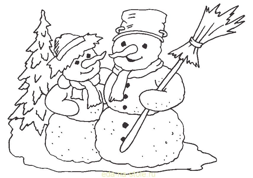 Нарисованные снеговики